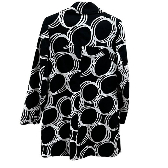 next UK Black & White Abstract Circle Print Trench Coat - Picture 6 of 9